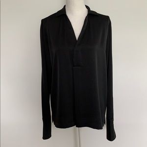 Ralph Lauren Soft shiny long sleeve black blouse